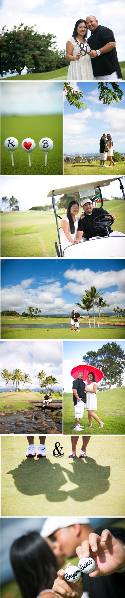 Hawaii Engagement Photo at Royal Kunia Golf Course