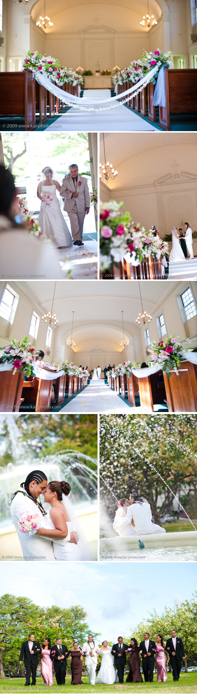 WEDDING AT CENTRAL UNION CHURCH - HONOLULU, HAWAII